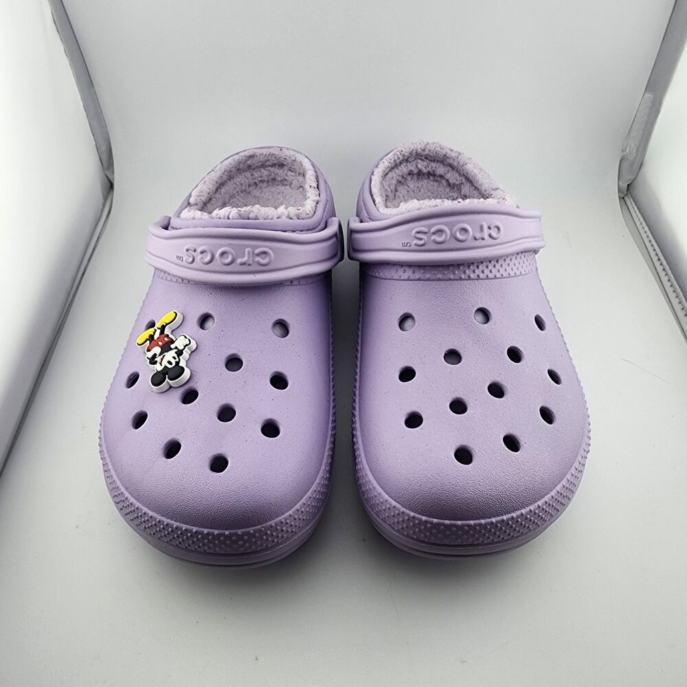 Crocs Unisex Classic Lined Clogs - Lavender W Size 10 / Men 8 Purple Slip On